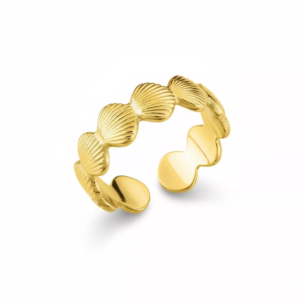 Bague Acier Doré Paulia - Bague en Acier - Bijoux en Vogue