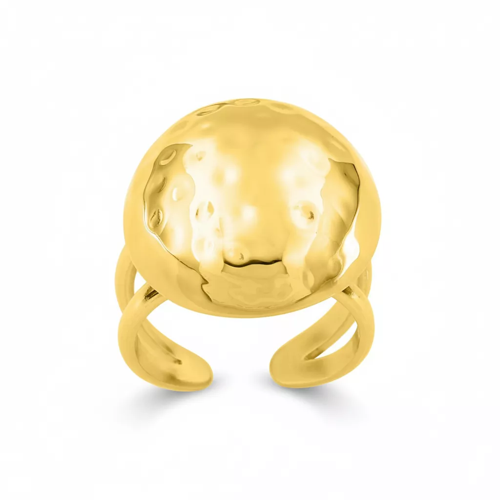 Bague Acier Doré Marjarida - Bague en Acier - Bijoux en Vogue