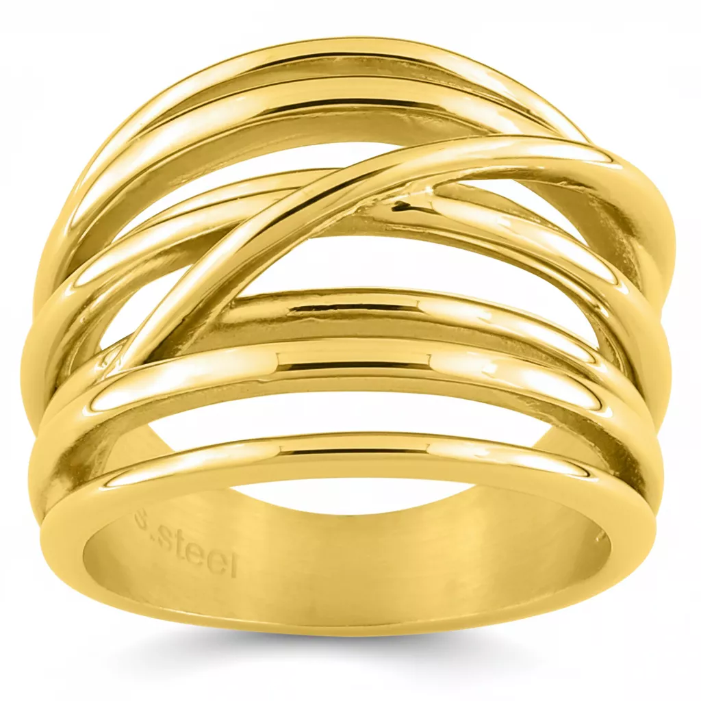 Bague Acier Doré Dulcina - Bague en Acier - Bijoux en Vogue