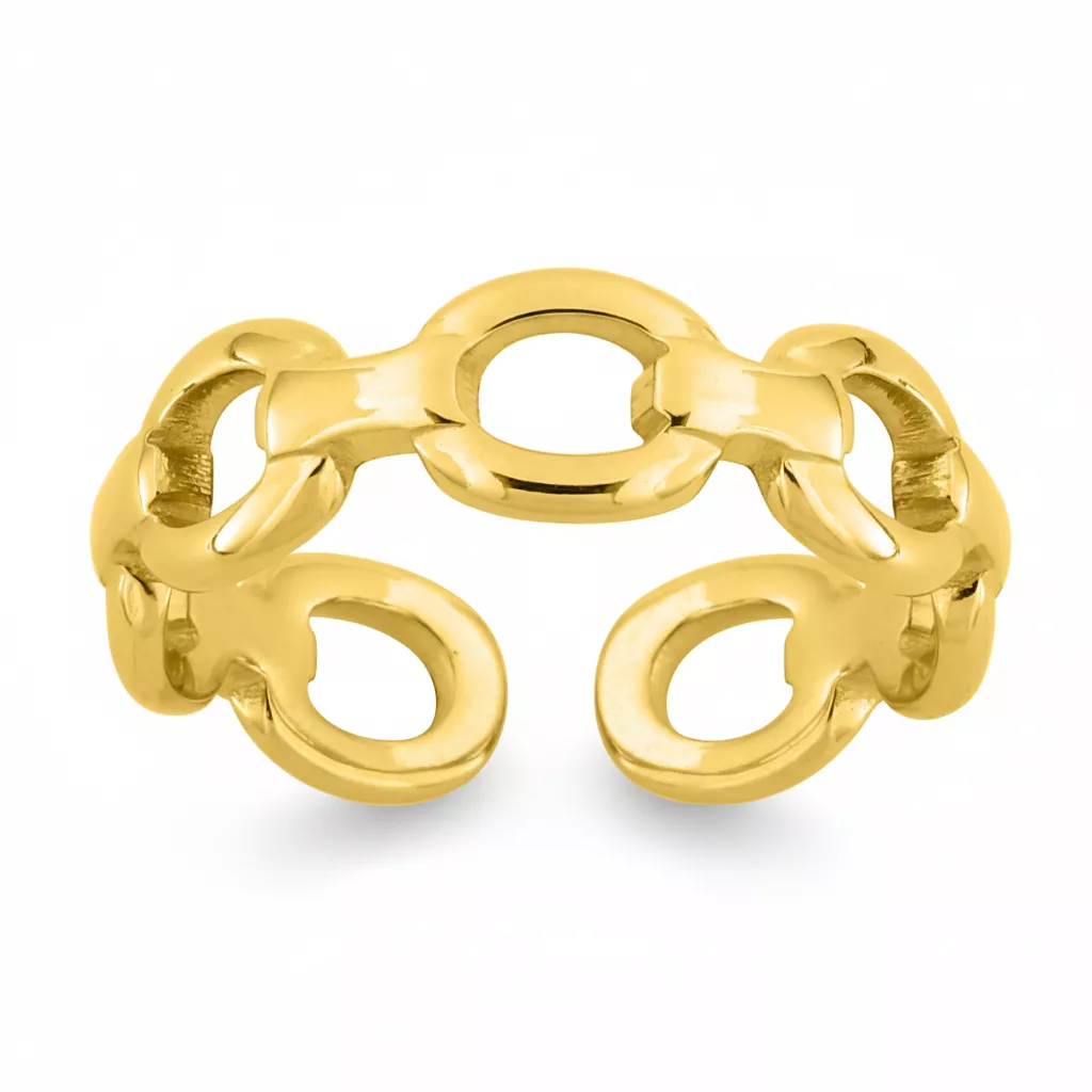 Bague Acier Doré Floriza - Bague en Acier - Bijoux en Vogue