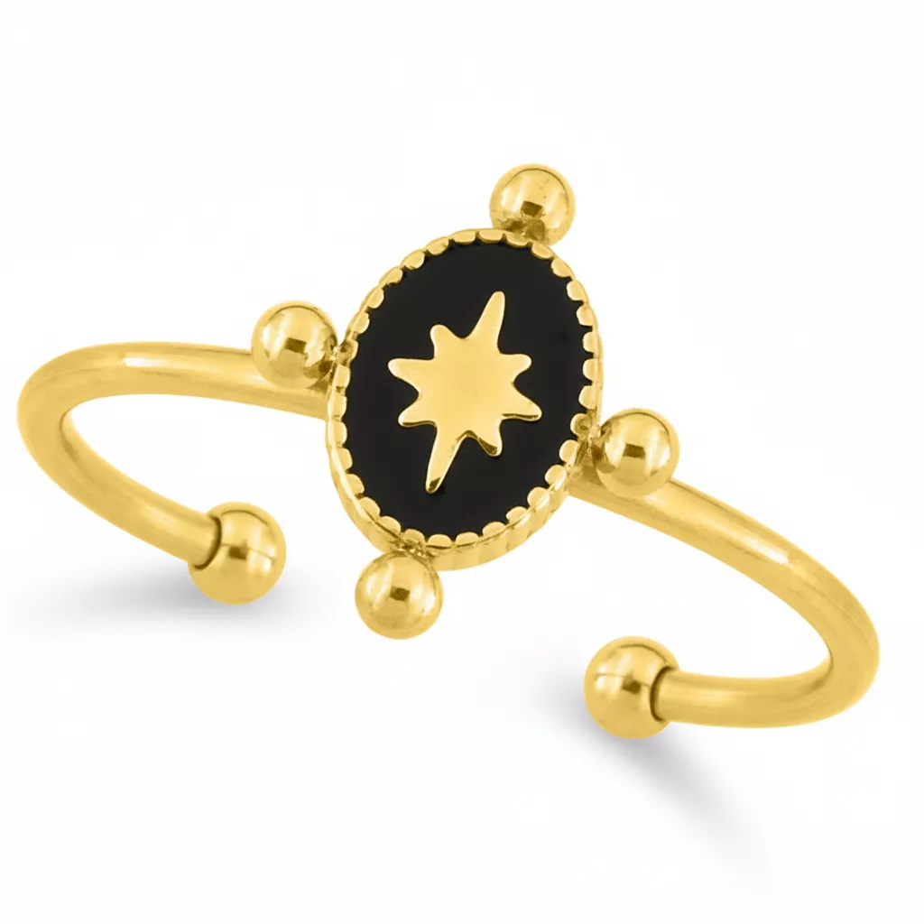 Bague Acier Doré Soumaia - Bague en Acier - Bijoux en Vogue