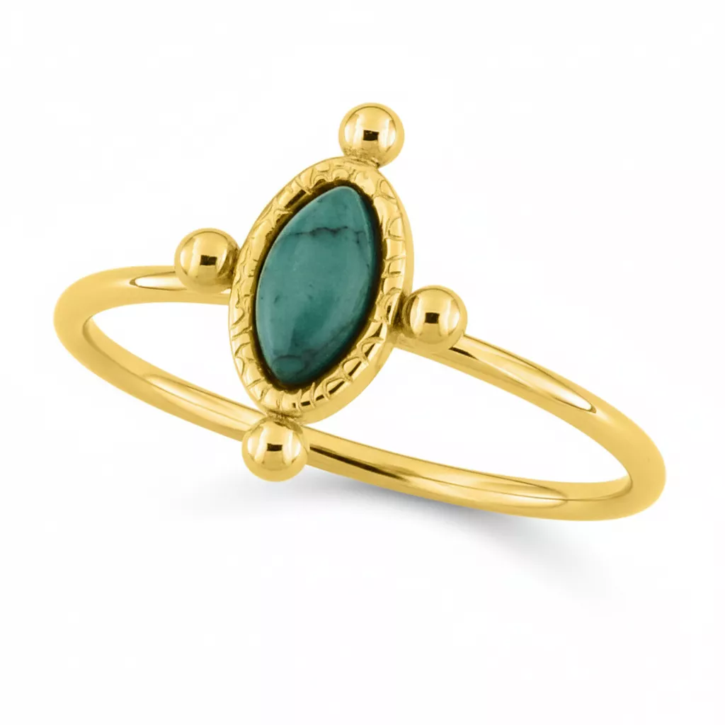 Bague Acier Doré Saadia - Bague en Acier - Bijoux en Vogue