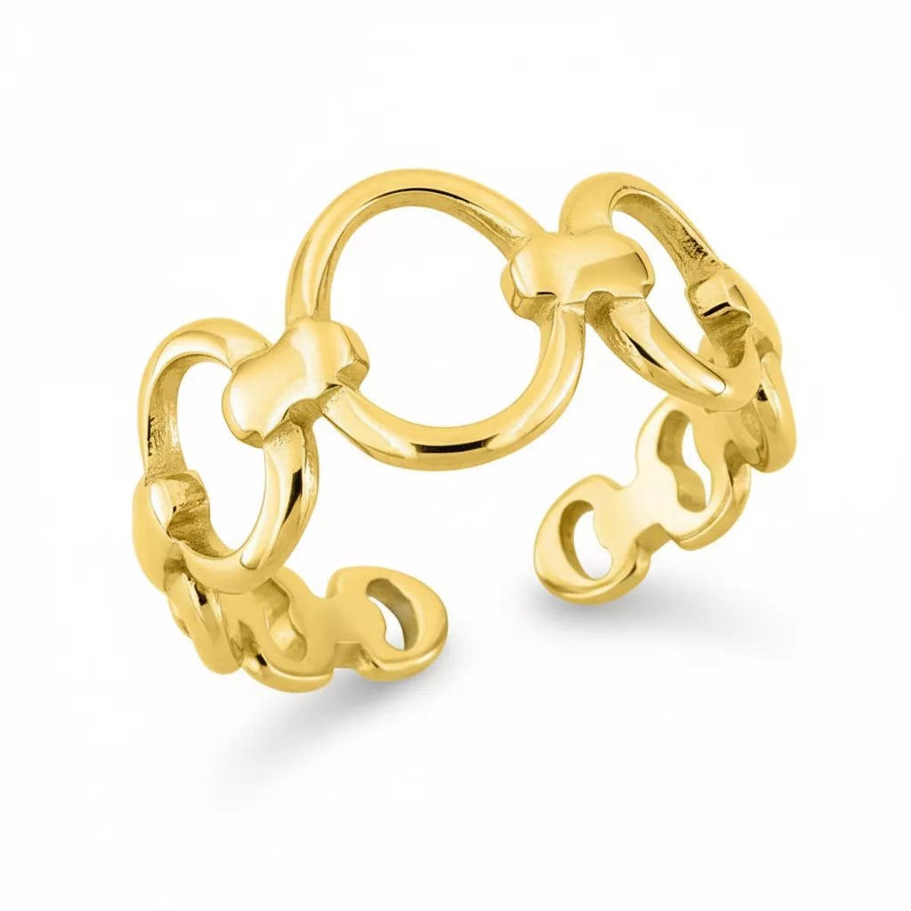 Bague Acier Doré Malima - Bague en Acier - Bijoux en Vogue