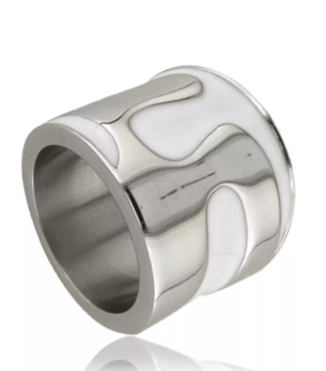 Bague acier écaille blanche Vanouchka Salomé Fantaisie - Bague en Acier - Bijoux en Vogue