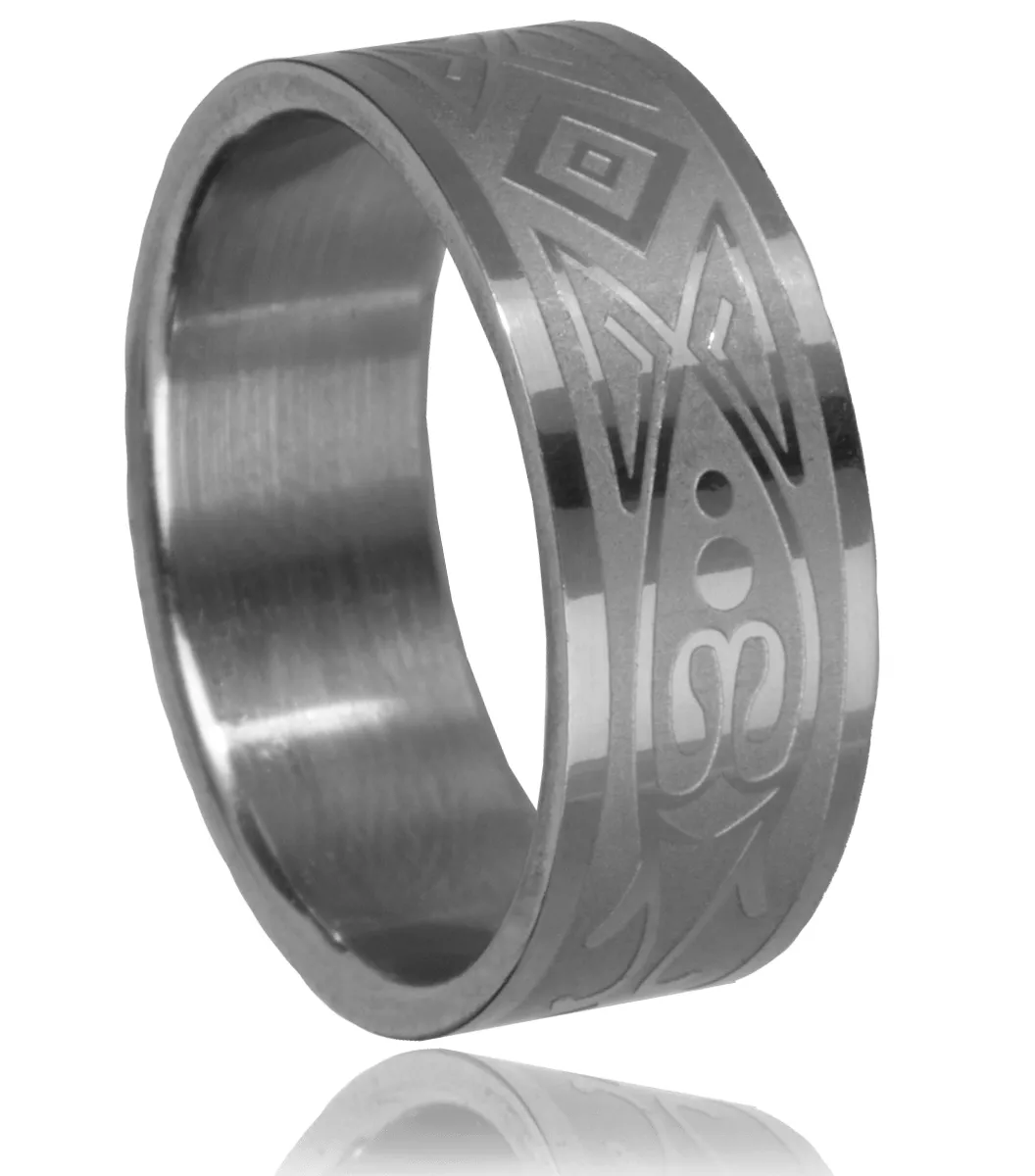 Bague homme acier Aldis poisson Animal - Bague en Acier