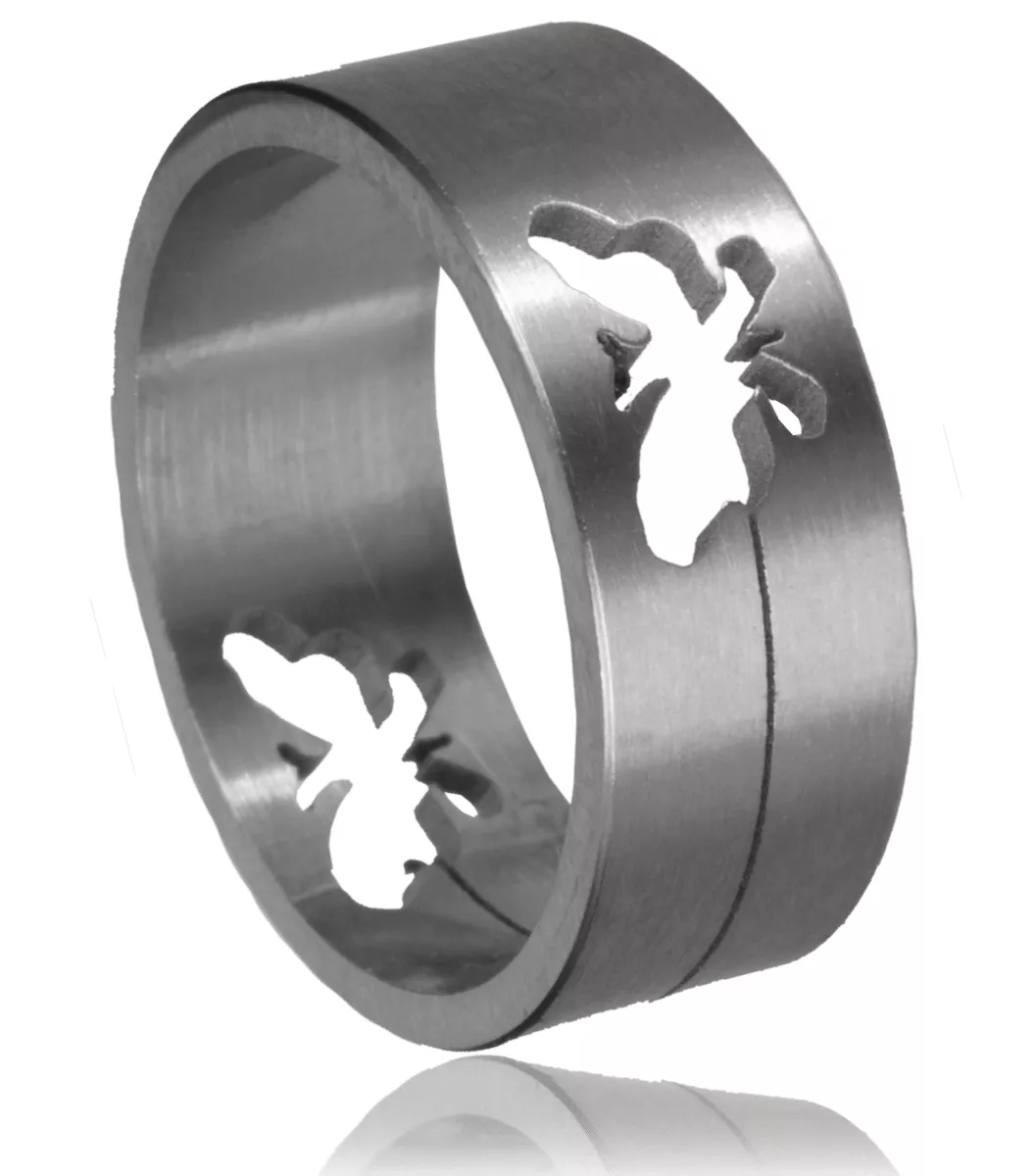 Bague homme incrustée Vanno papillon Animal - Bague en Acier - Bijoux en Vogue