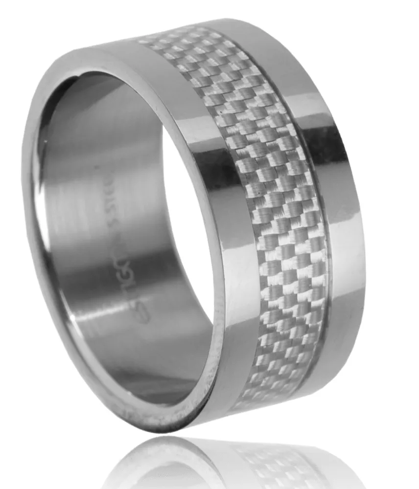 Bague homme acier Evain racing - Bague en Acier - Bijoux en Vogue