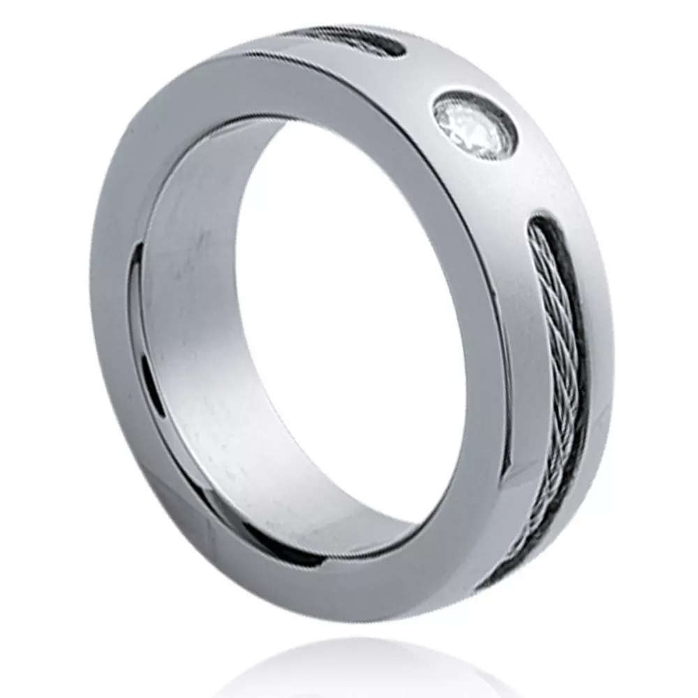 Bague maxim's Sendrasolofo virtuose Strass Cable - Bague en Acier - Bijoux en Vogue