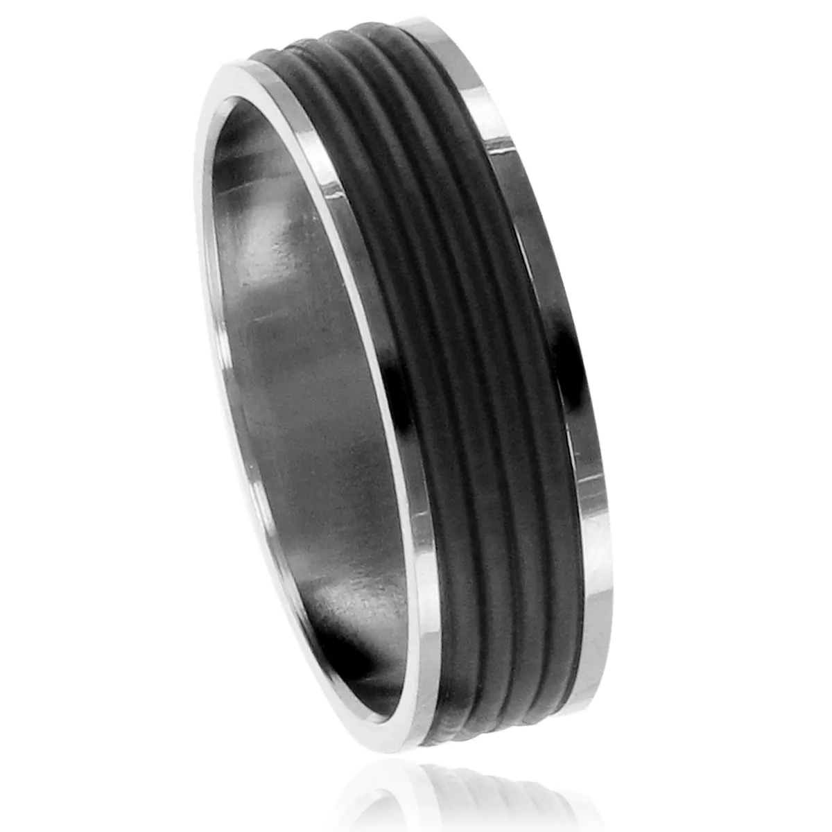 Bague Acier 4 Cable Silicon Baouman Patrick - Bague en Acier - Bijoux en Vogue