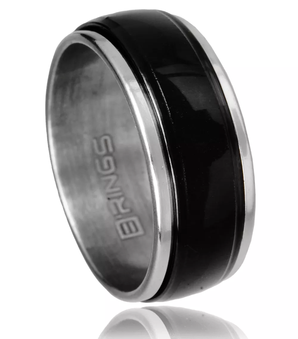 Bague Alpha Abdulaman black - Bague en Acier