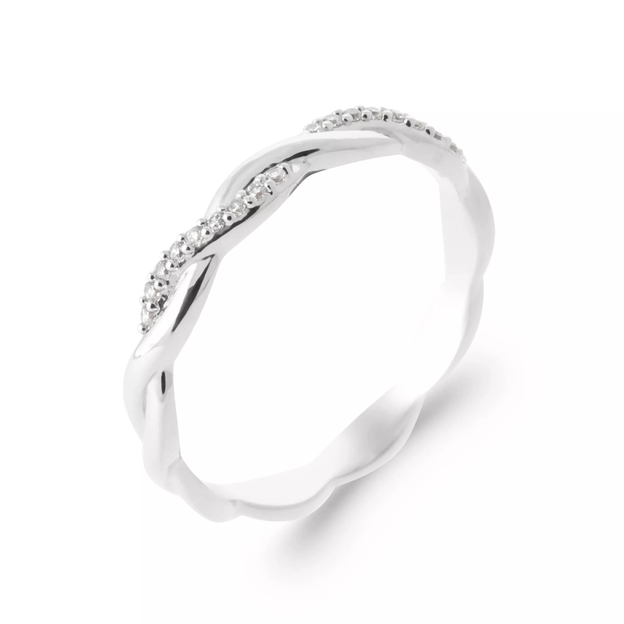 Alliance Argent Gholamreza Zirconium Croisé Joaillerie Minimaliste - Bague en Argent 925