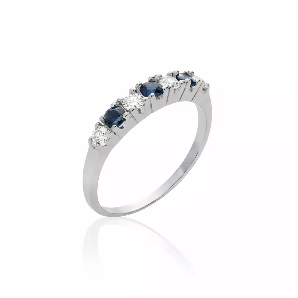 Alliance Argent Ambousoirya Zirconium Couleurs - Bague en Argent 925