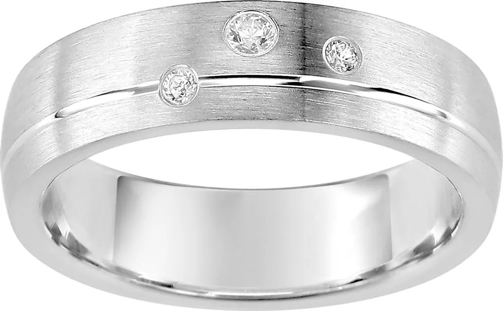 Alliance Argent Moba Zirconium - Bague en Argent 925 - Bijoux en Vogue