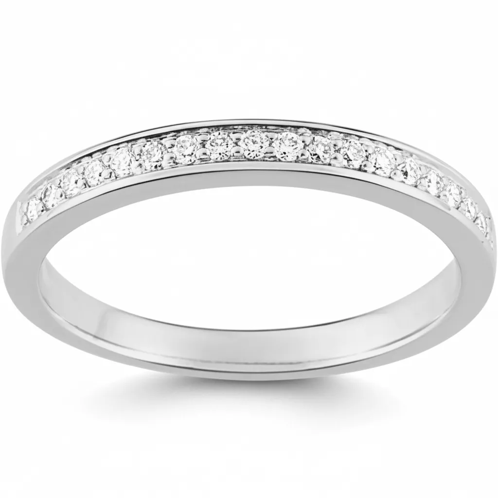 Alliance Or Blanc Maslina Diamant - Bague en Or 375 9k