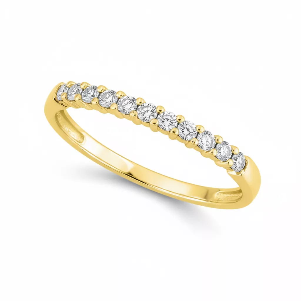 Alliance Or Blanc et Jaune Souvanla Diamant - Bague en Or 375 9k - Bijoux en Vogue