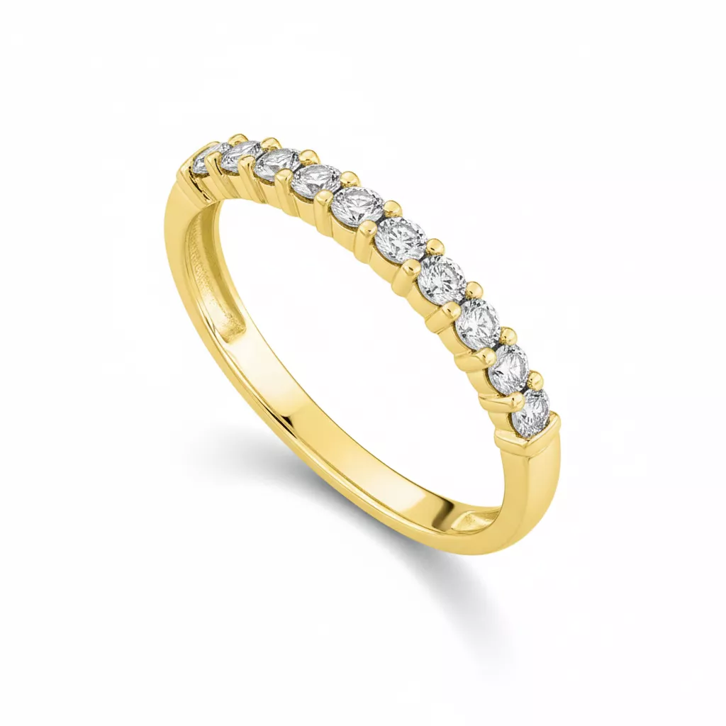 Alliance Or Blanc et Jaune Carmelita Diamant - Bague en Or 375 9k - Bijoux en Vogue