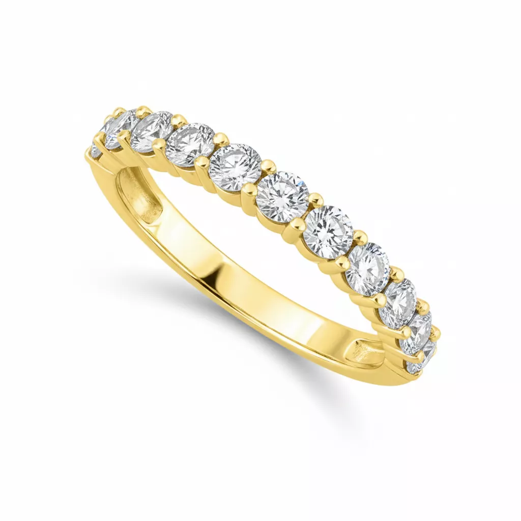 Alliance Or Blanc et Jaune Sumontra Diamant - Bague en Or 375 9k - Bijoux en Vogue