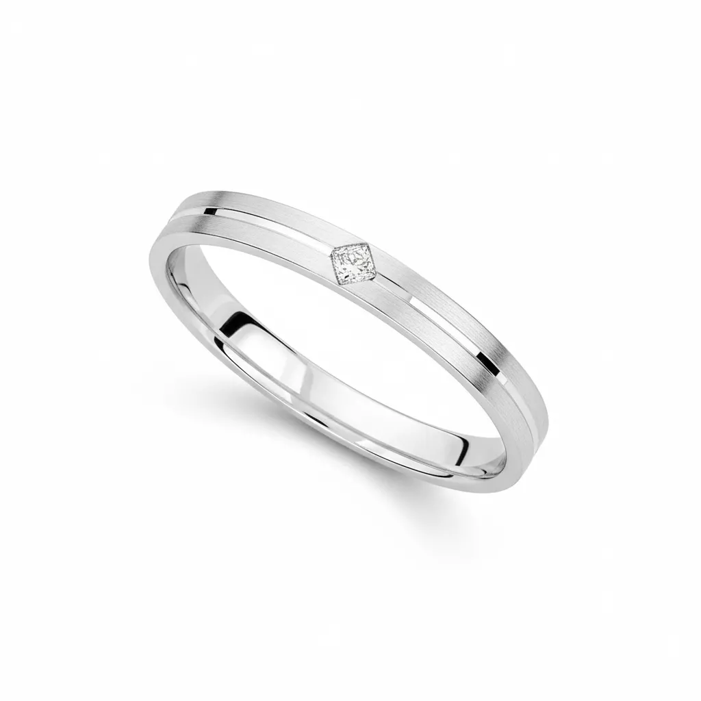 Alliance Or Blanc Kouadria Diamant - Bague en Or 375 9k - Bijoux en Vogue