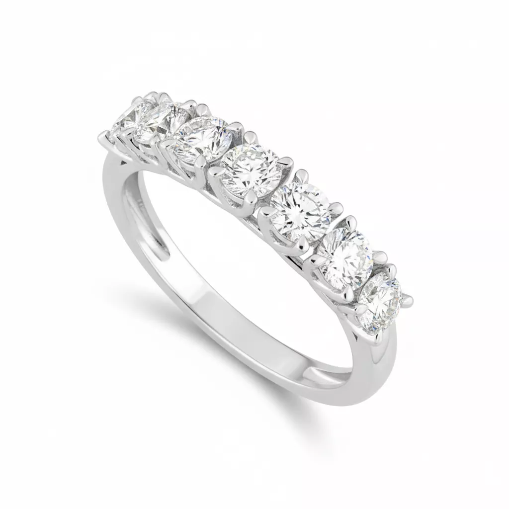 Alliance Or Blanc Hobiharinjakaniaina Diamant - Bague en Or 375 9k - Bijoux en Vogue