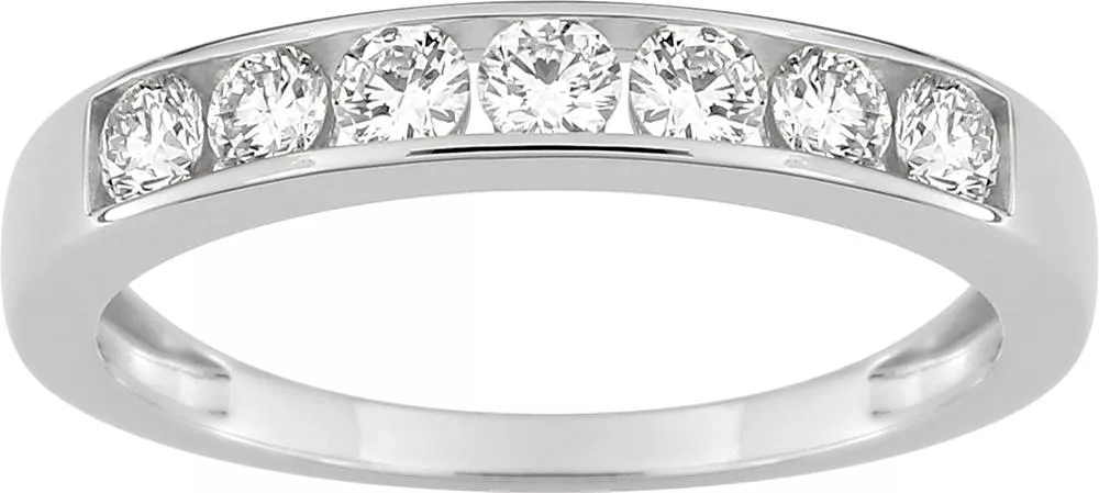 Alliance Or Blanc Odra Diamant - Bague en Or 375 9k - Bijoux en Vogue