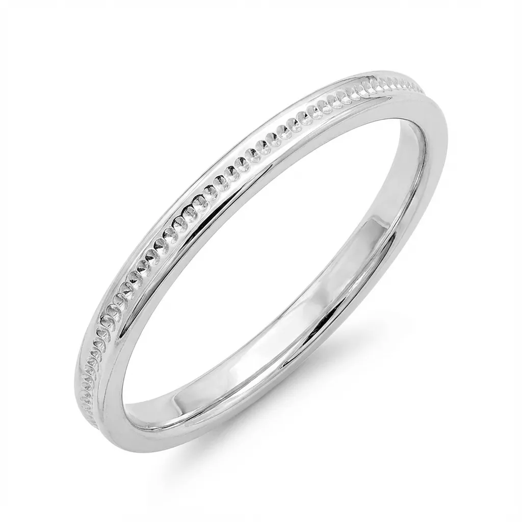 Alliance Or Blanc Phadya - Bague en Or 375 9k