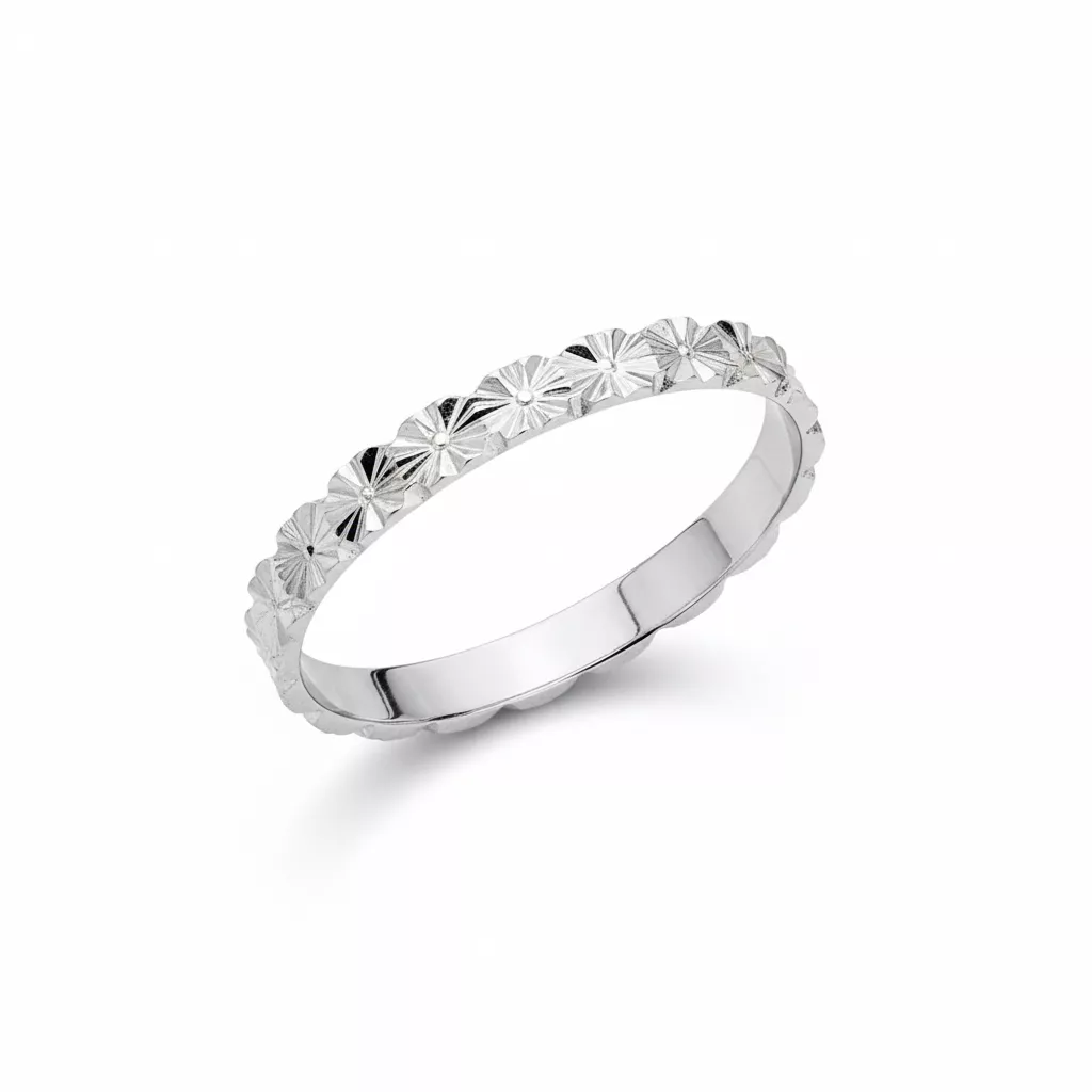 Alliance Or Blanc Norgia - Bague en Or 375 9k