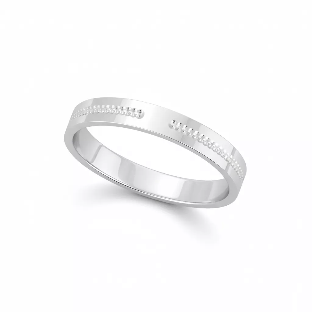Alliance Or Blanc Madikhassa - Bague en Or 375 9k