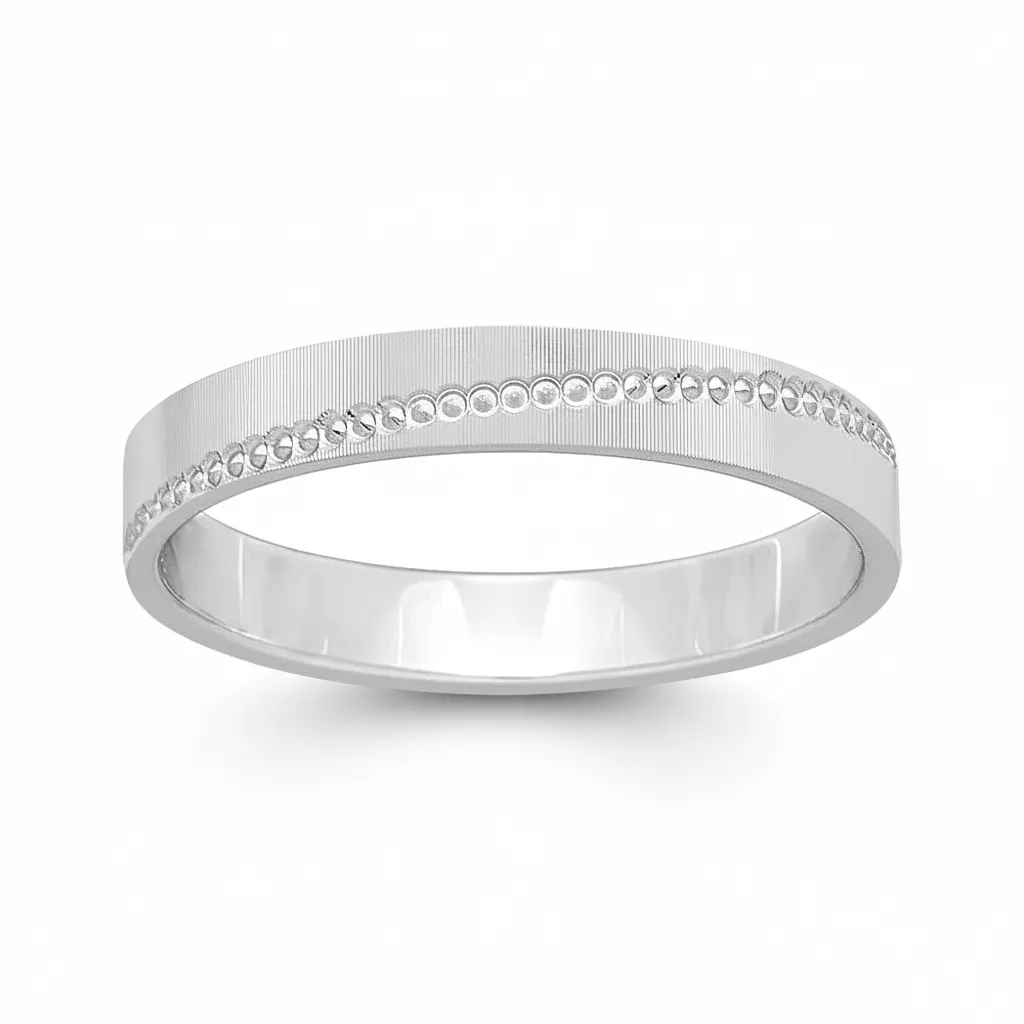 Alliance Or Fariza Blanc Fantaisie - Bague - en Or 375 - 9K - Bijoux en Vogue