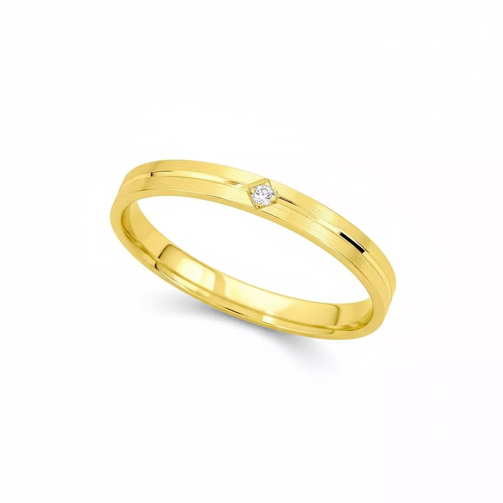 Alliance Or Fifine Diamant - Bague en Or 375 9k - Bijoux en Vogue