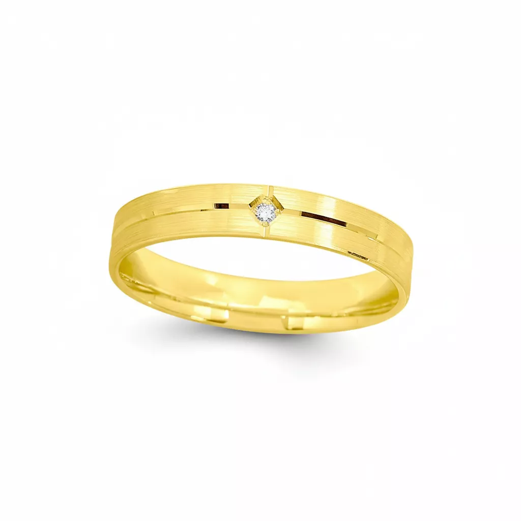 Alliance Or Euryale Diamant - Bague en Or 375 9k - Bijoux en Vogue