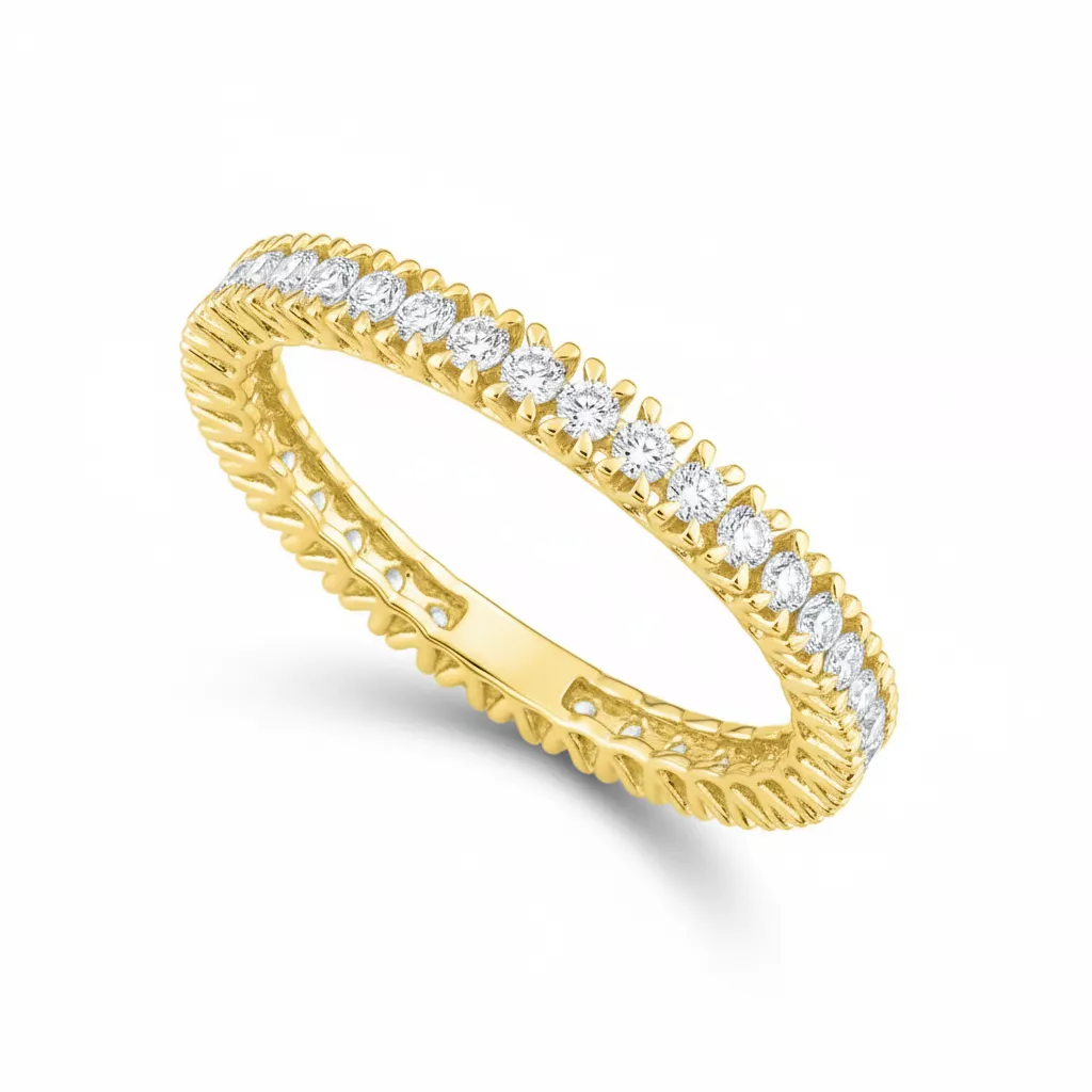 Alliance Or Emmanueline Diamant - Bague en Or 375 9k - Bijoux en Vogue