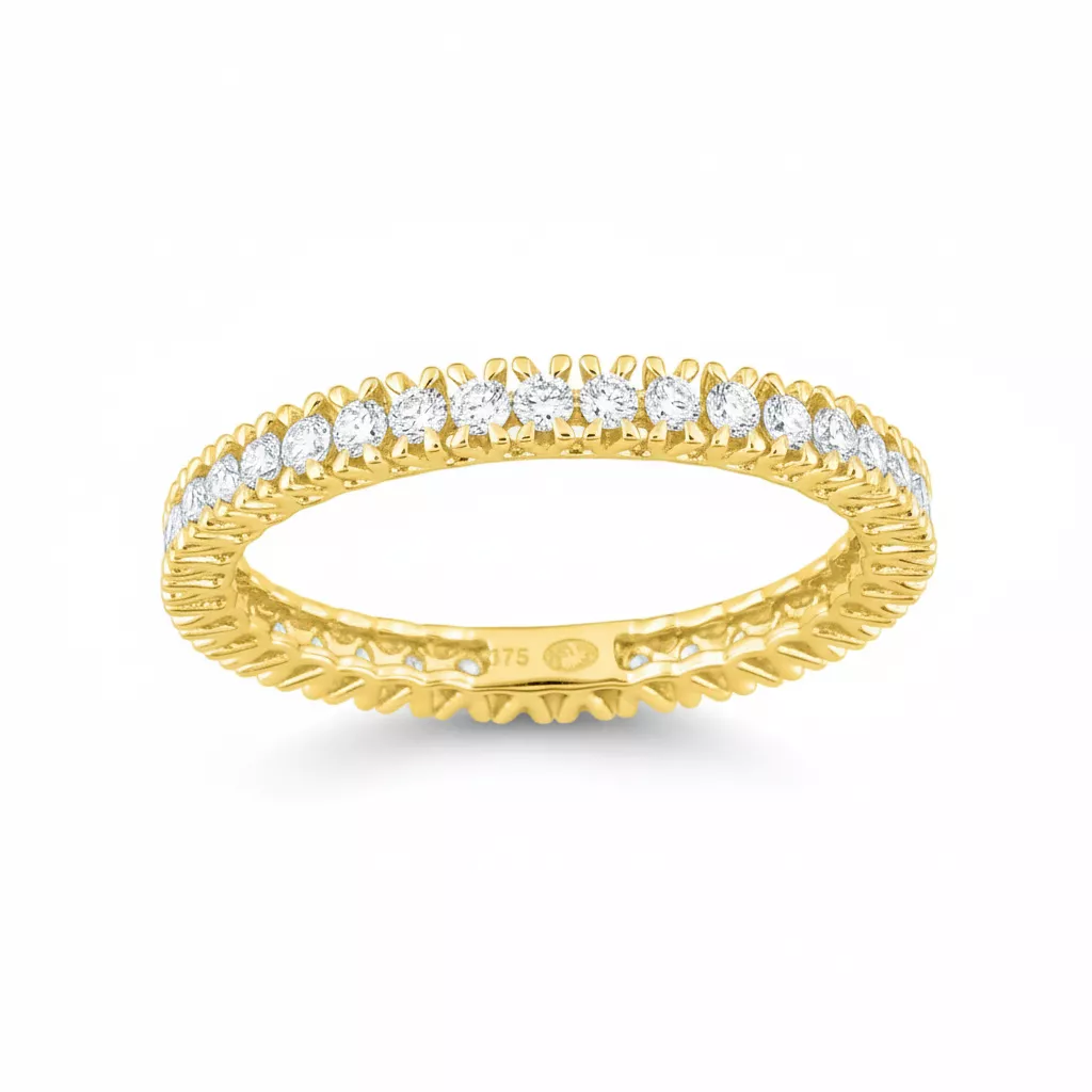 Alliance Or Passementerie Diamant - Bague en Or 375 9k - Bijoux en Vogue