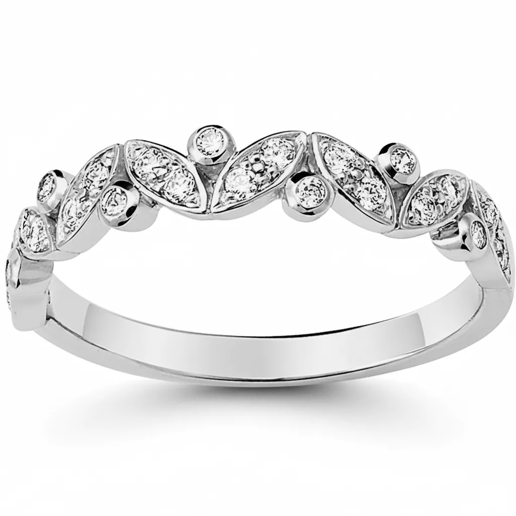 Alliance Or Blanc Sokvadara Diamant - Bague en Or 750 18k