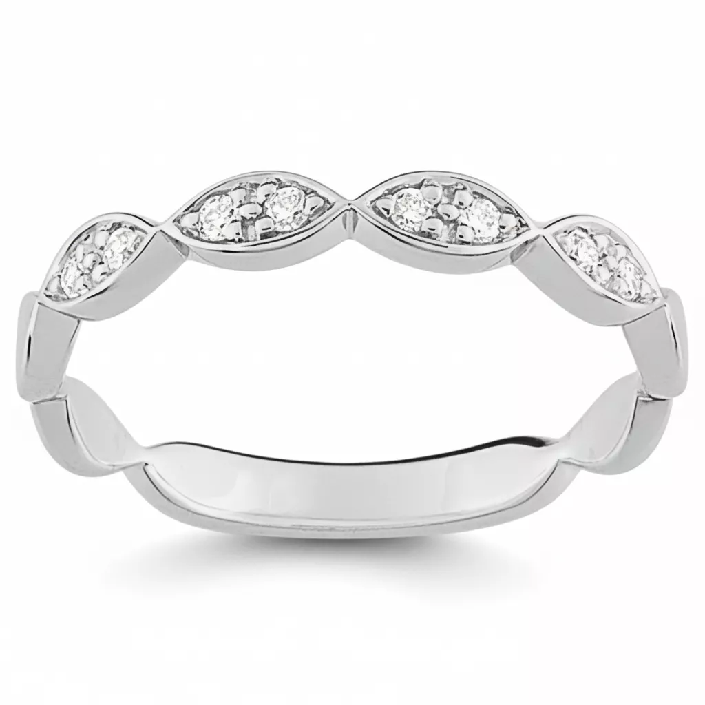 Alliance Or Blanc Omonga Diamant - Bague en Or 750 18k