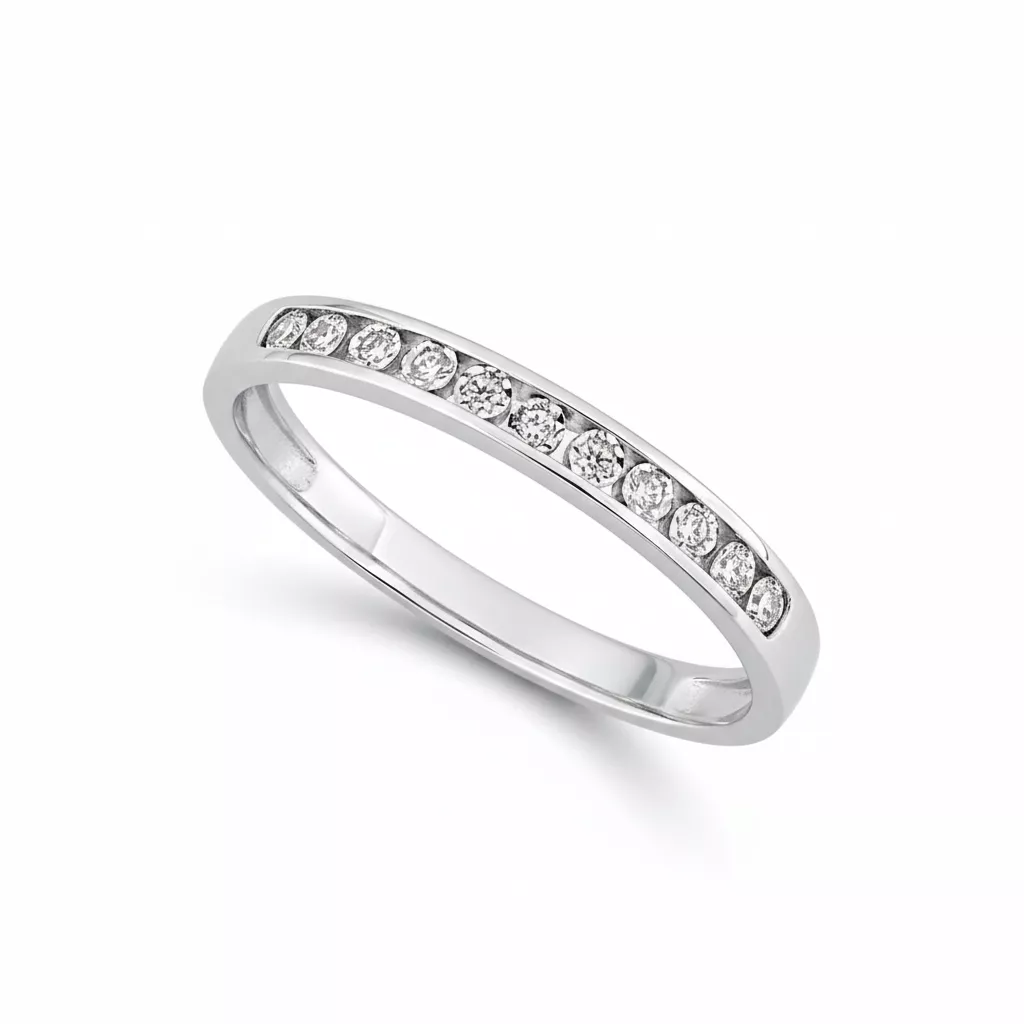 Alliance Or Blanc Kikavuanga Diamant - Bague en Or 750 18k - Bijoux en Vogue