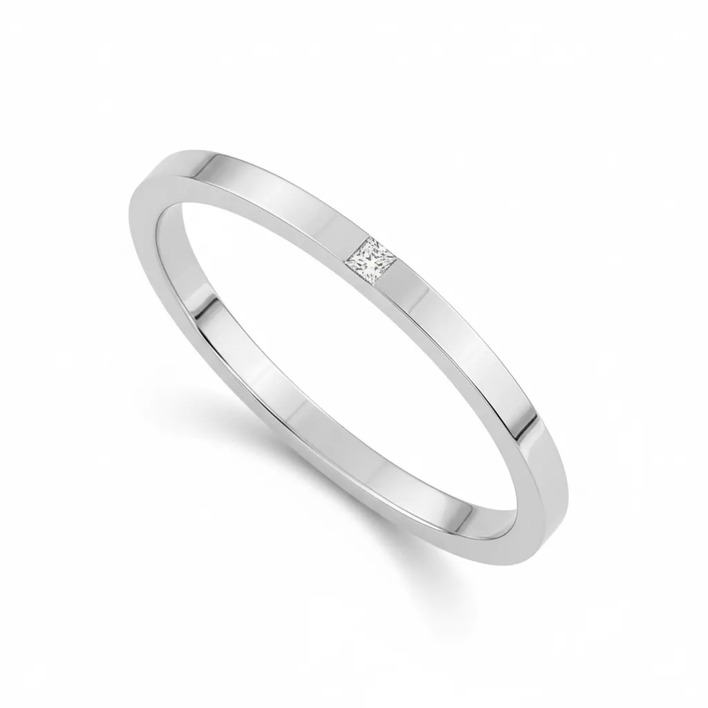 Alliance Or Blanc Kaminska Diamant - Bague en Or 750 18k - Bijoux en Vogue