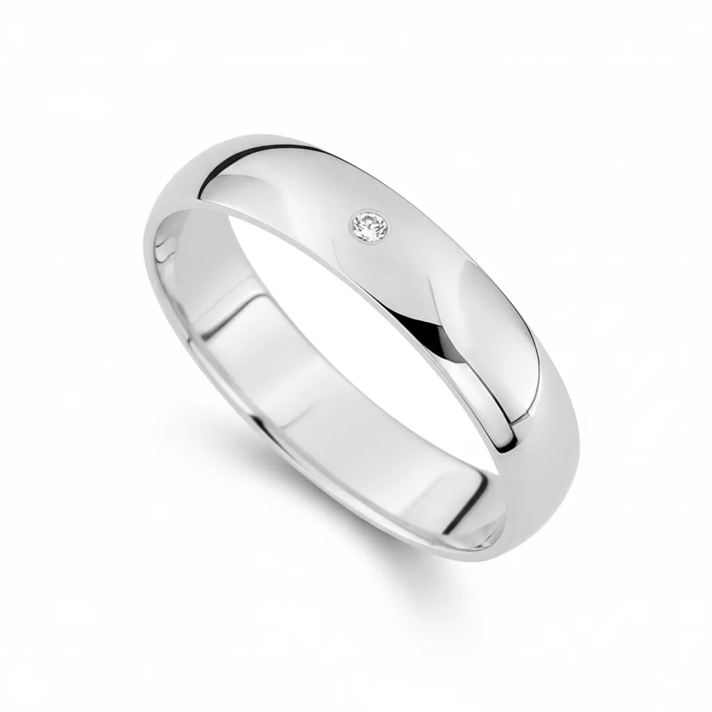 Alliance Or Blanc Cleophee Diamant - Bague en Or 750 18k - Bijoux en Vogue