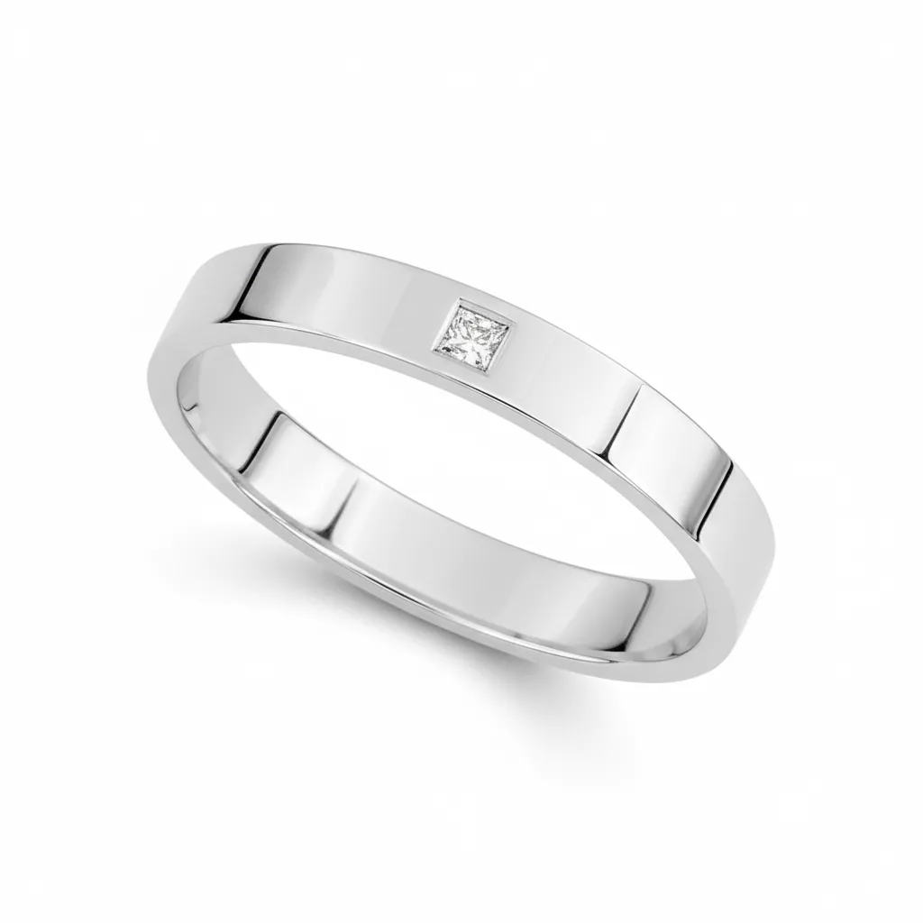 Alliance Or Blanc Dalavone Diamant - Bague en Or 750 18k - Bijoux en Vogue