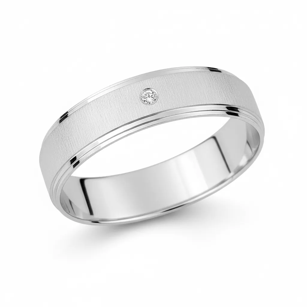 Alliance Or Blanc Bemali Diamant - Bague en Or 750 18k - Bijoux en Vogue