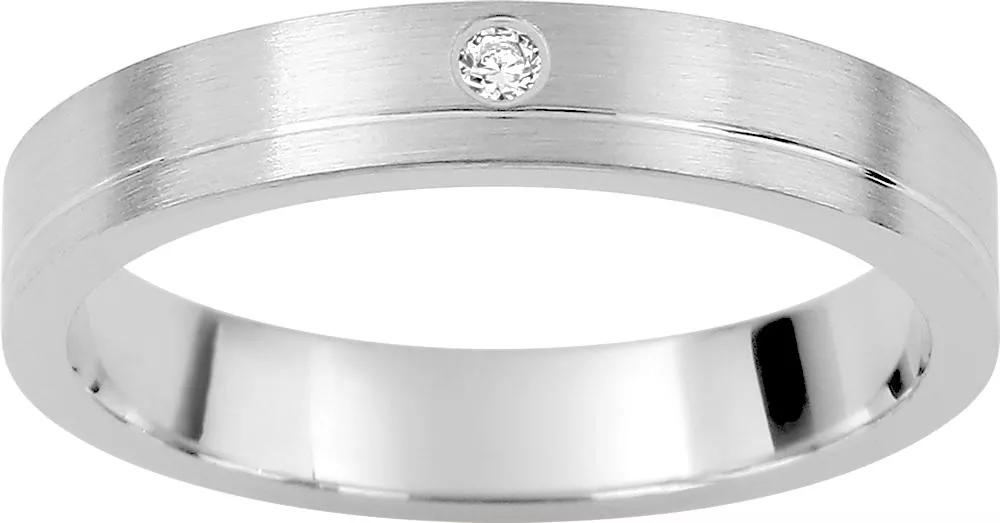 Alliance Or Blanc Boulouse Diamant - Bague en Or 750 18k - Bijoux en Vogue