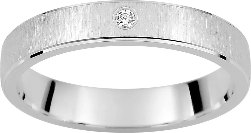 Alliance Or Blanc Carames Diamant - Bague en Or 750 18k - Bijoux en Vogue