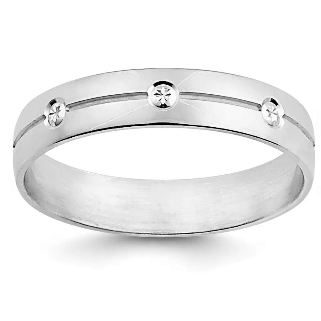 Alliance Or Chavila Blanc - Bague en Or 750 18k - Bijoux en Vogue