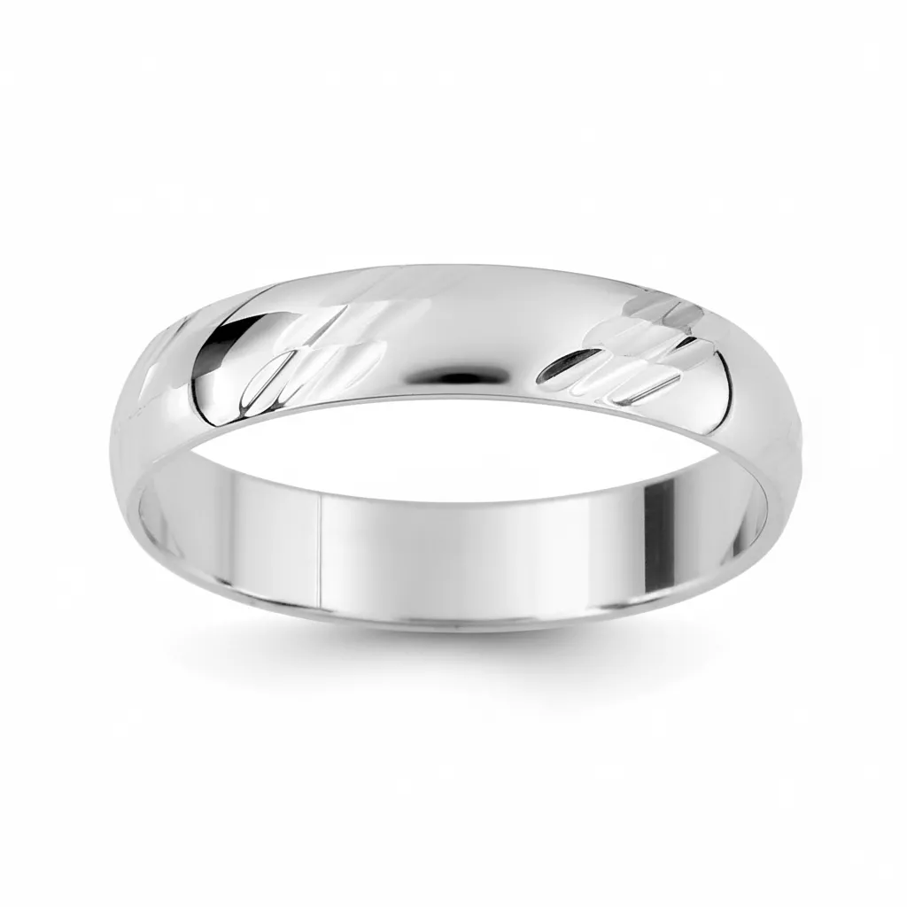 Alliance Or Blanc Carcacer - Bague en Or 750 18k - Bijoux en Vogue