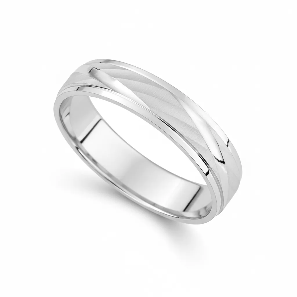 Alliance Or Blanc Achmede - Bague en Or 750 18k - Bijoux en Vogue