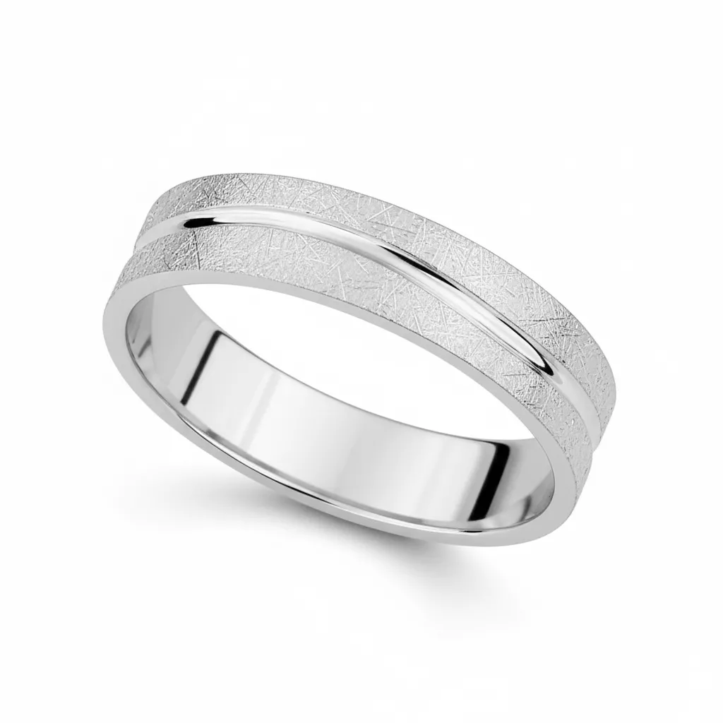 Alliance Or Blanc Baddache - Bague en Or 750 18k - Bijoux en Vogue