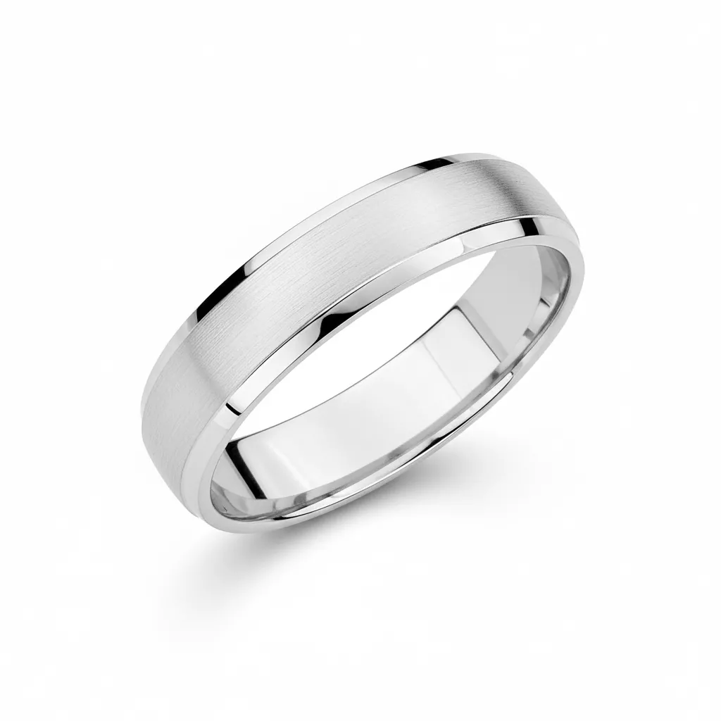 Alliance Or Blanc Clermite - Bague en Or 750 18k - Bijoux en Vogue