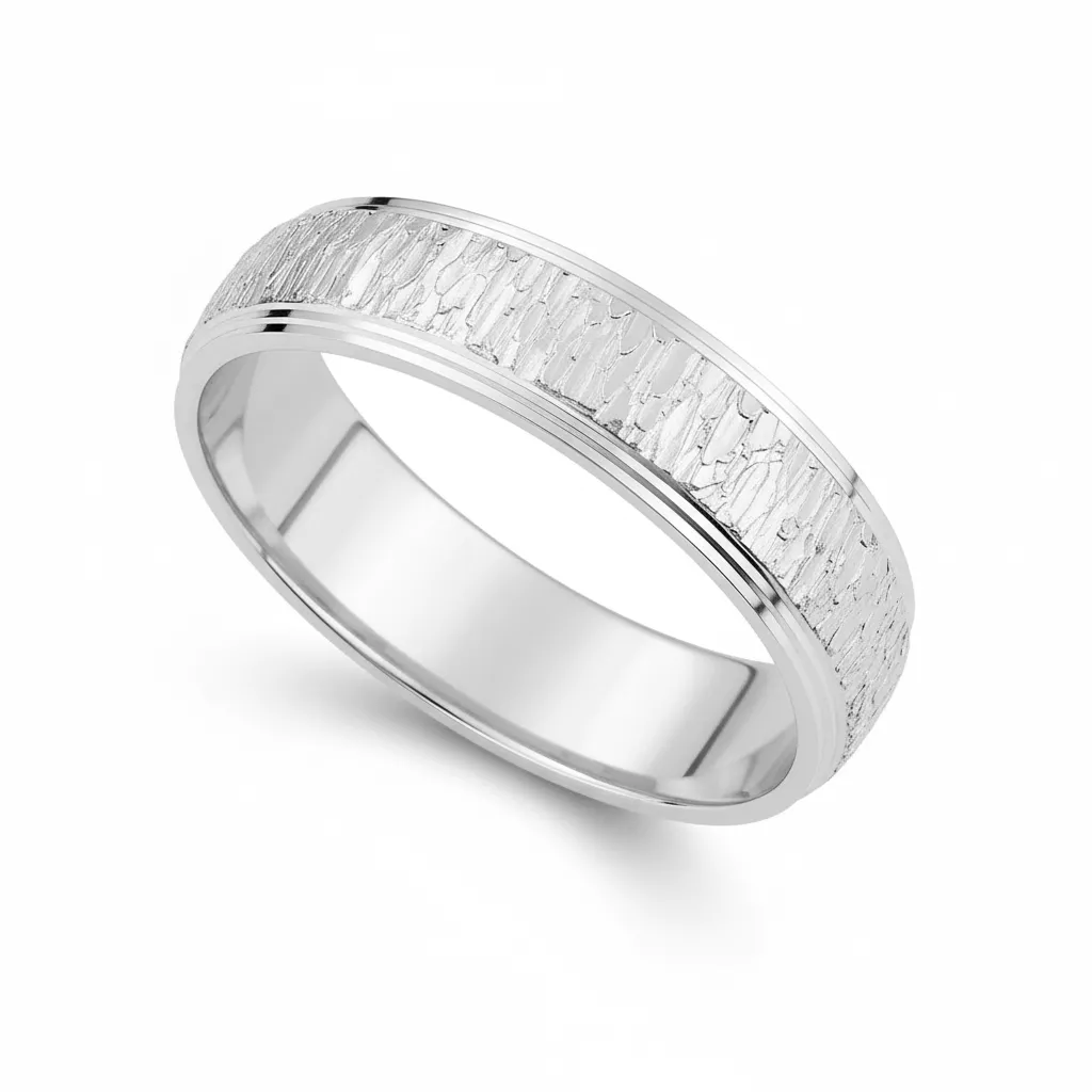 Alliance Or Blanc Darell - Bague en Or 750 18k - Bijoux en Vogue
