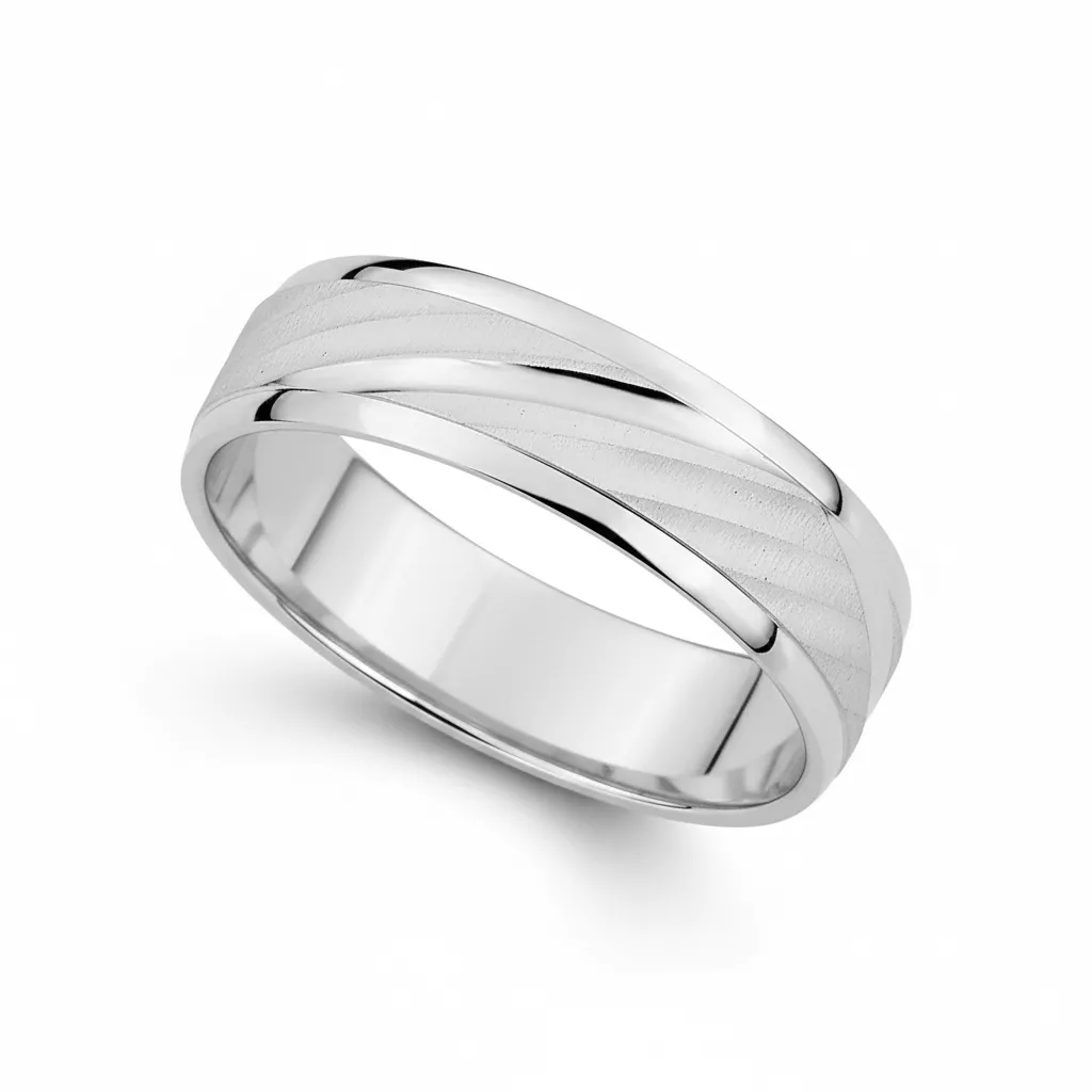 Alliance Or Blanc Boudin - Bague en Or 750 18k - Bijoux en Vogue