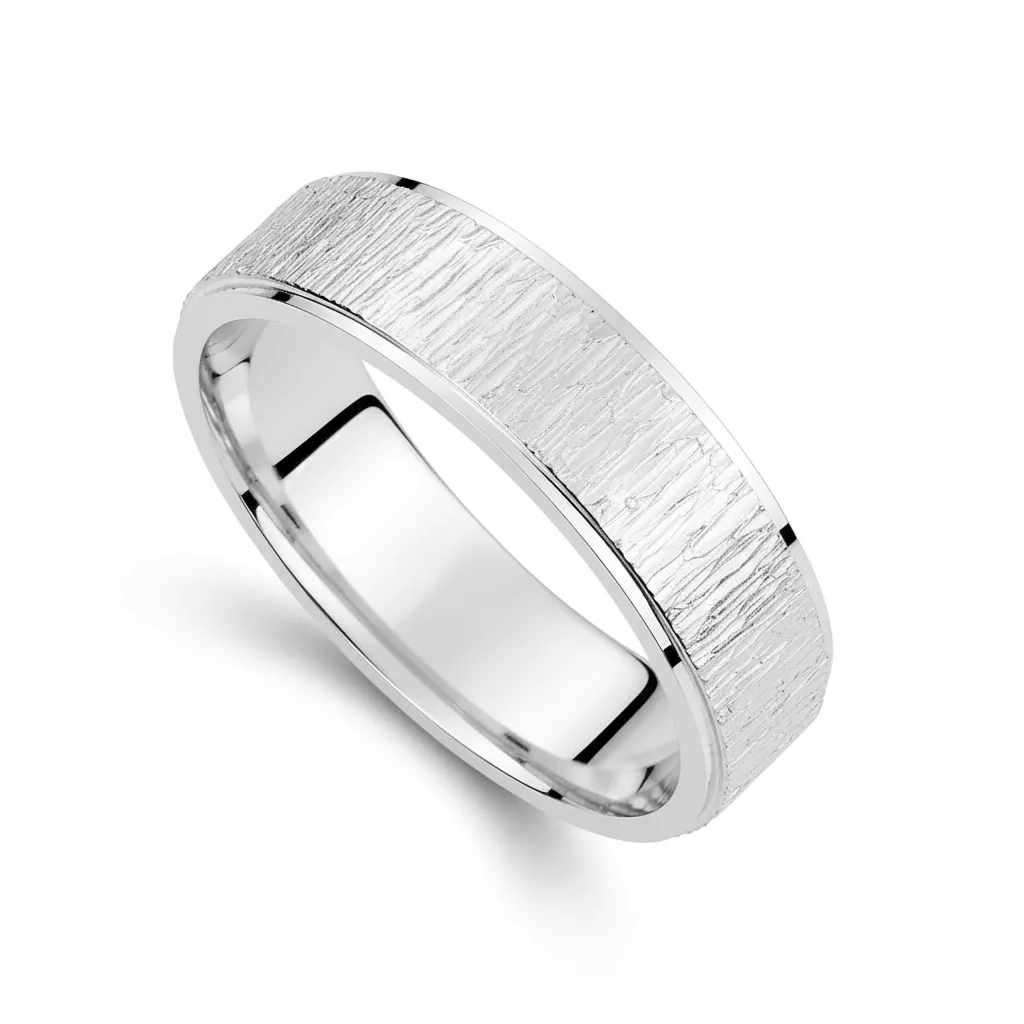 Alliance Or Blanc Bordjah - Bague en Or 750 18k - Bijoux en Vogue