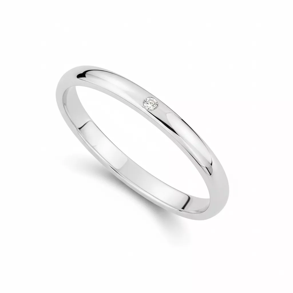Alliance Or Blanc Cornaille - Bague en Or 750 18k - Bijoux en Vogue